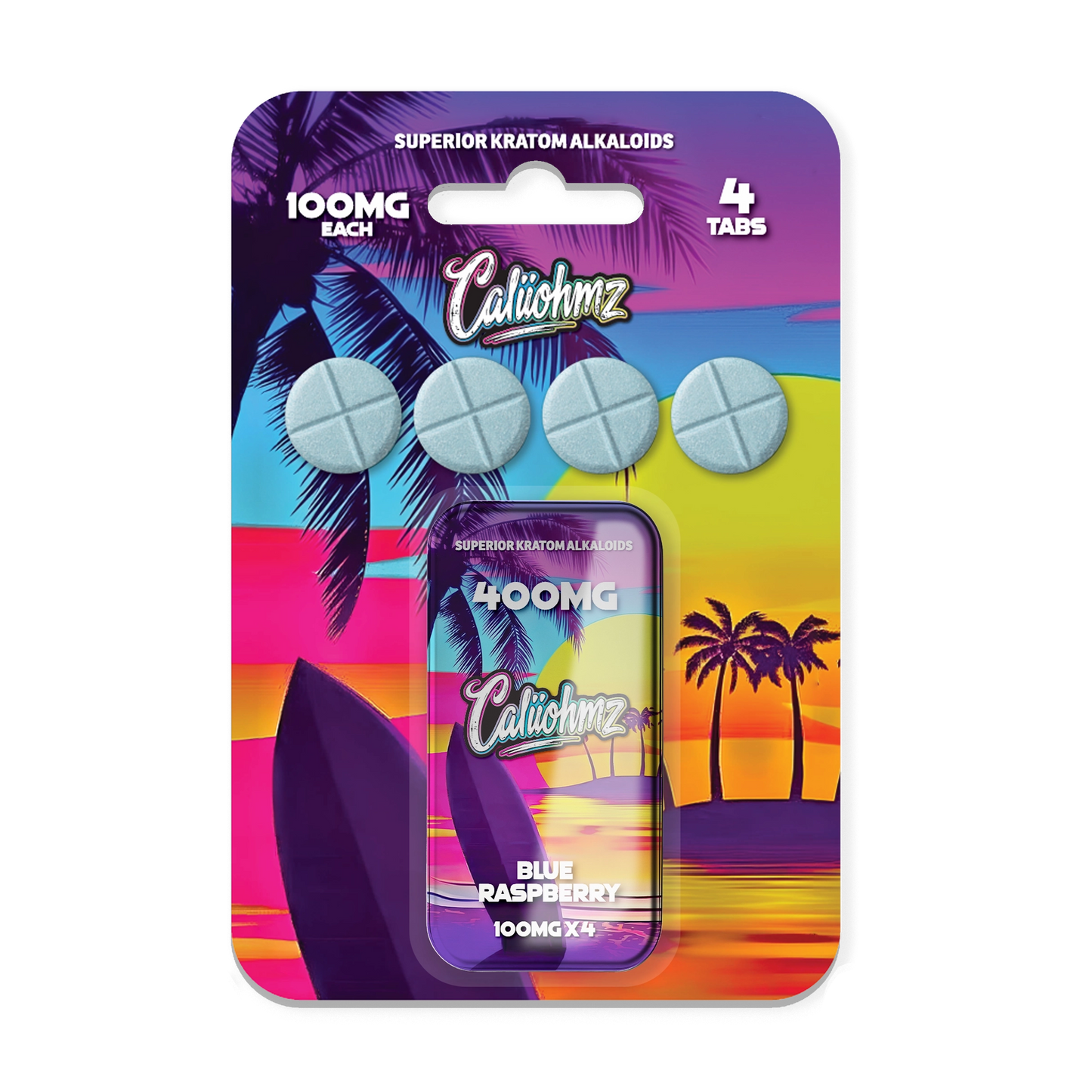 Caliohmz Blue Raspberry 400mg (4 Tabs)