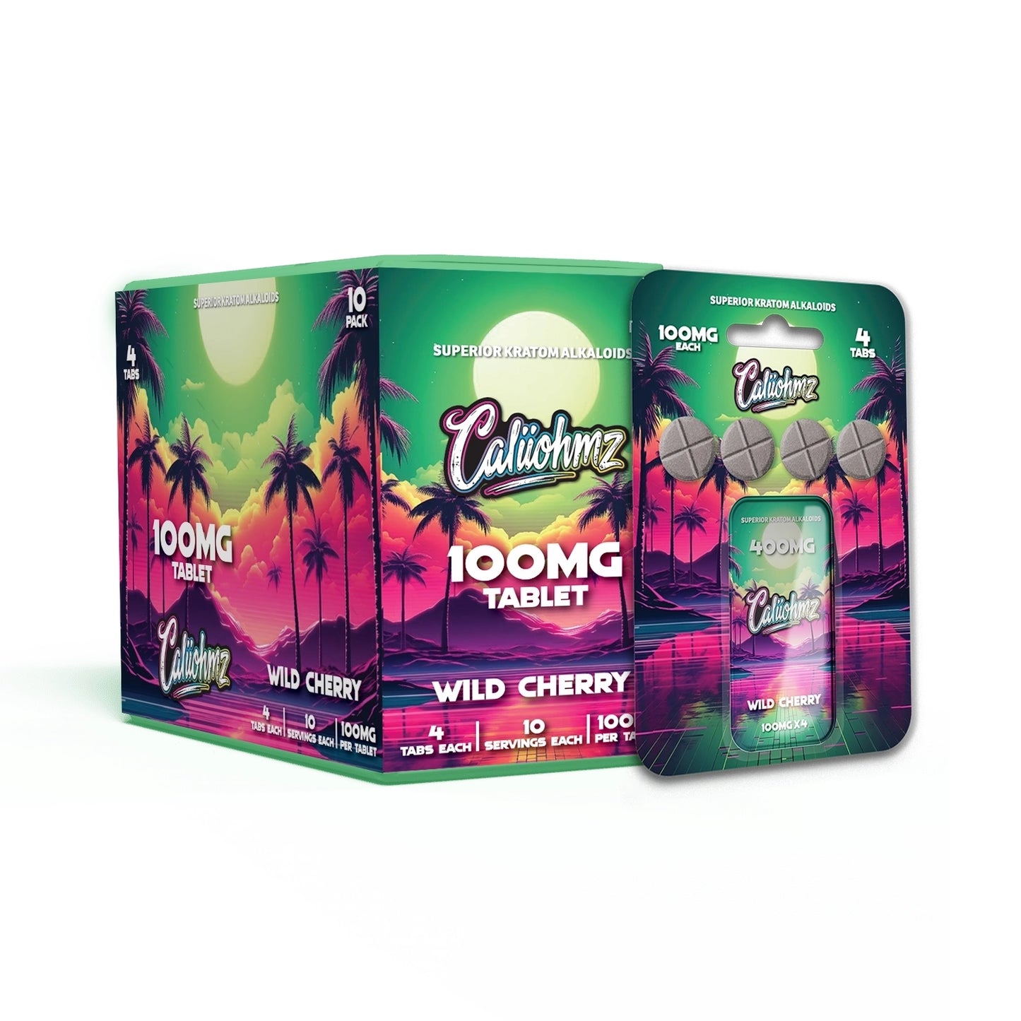 Caliohmz Wild Cherry 400mg (4 Tabs)